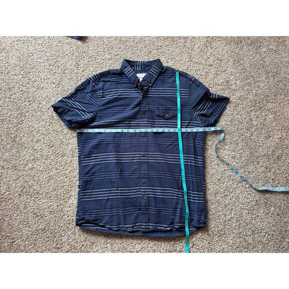 AMERICAN EAGLE short sleeve button up collared shirt; size L; 100% cotton, Blue - Picture 5 of 6